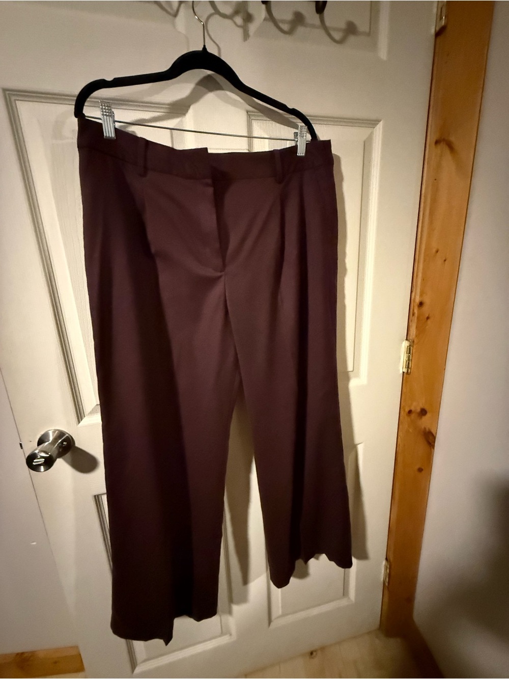 Talbots Classic Wide-Leg Dress Pants - Burgundy, Size 16P